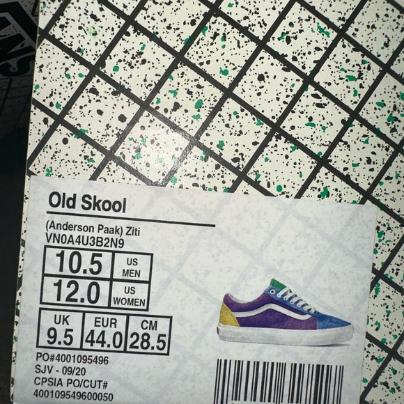 Vans Multicolor Old Skool Sneakers- X Anderson Paak Ziti *** (M)10.5 (W)12.0 - Picture 3 of 3